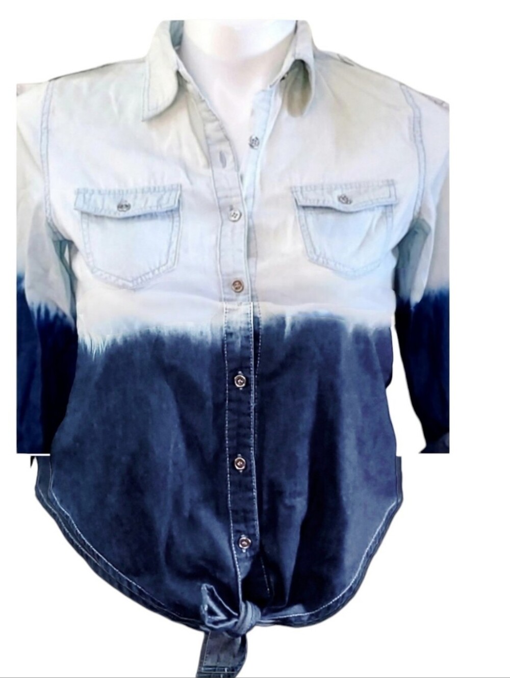 Chambray Denim Button Down Shirt